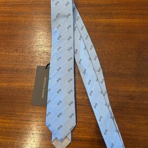 Bottega Veneta Sky Blue Logo Tie